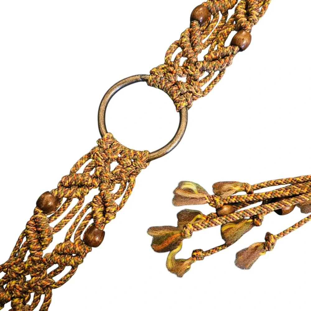 Macrame Beaded Woven Belt Boho Hippie One‎ Size Fits All